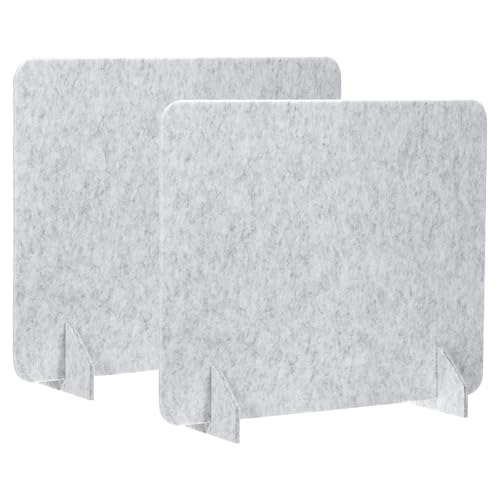Image of PATIKIL Desk Divider, 2 Set 24 x 24 Inch Acoustic Freestanding Desk Divider Desk Privacy Panel with 4 Pcs Support Feet for Library Office Workstation, Light Grey