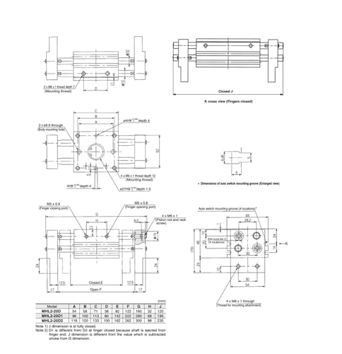 Pince pneumatique double effet MHL2-32D1 robuste et précise - 8