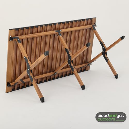 طاولة قابلة للطي من الألومنيوم - قوية ومحمولة للنزهات والتخييم والشاطئ والحديقة والفعاليات الخارجية - طاولة طعام منخفضة قابلة للطي وخفيفة الوزن مع حقيبة حمل - المقاس 120 × 60 سم، الارتفاع: 54 سم - لون