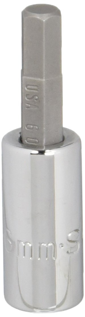 SKHand Tool 44330 Hex 1/4-Inch Drive Bit Socket, 6mm, Chrome