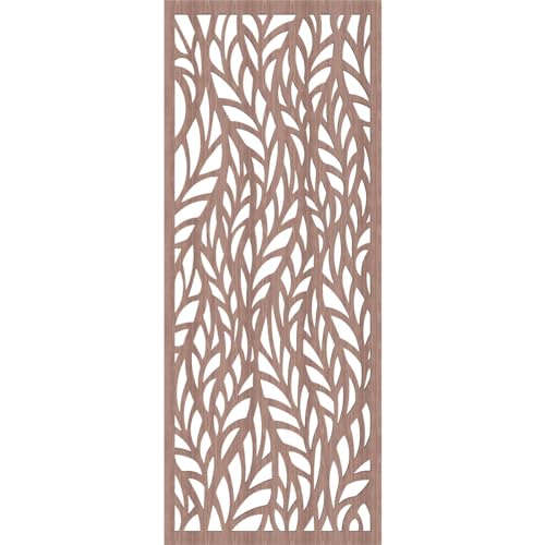 Image of 13 3 /8 inchW x 34 3 /8 inchH x 1 /4 inchT Ortonville Decorative Fretwork Wood Wall Panels, Walnut