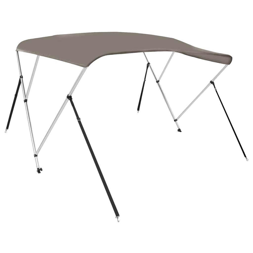 3-Bow Bimini Top Grigio 183 x 180 x 137 cm con pannelli laterali, tettuccio parasole impermeabile in 100% poliestere con rivestimento in PU, telaio in alluminio e raccordi in acciaio inox 316 per