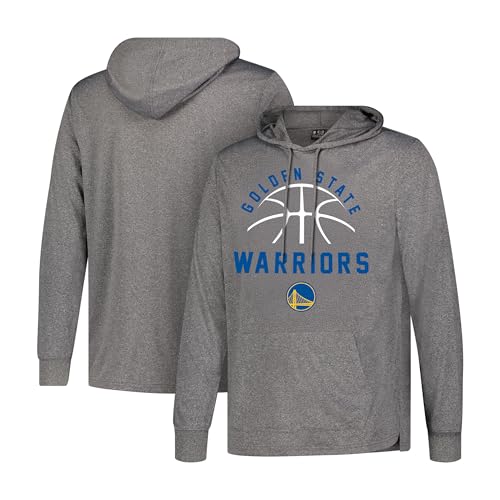 Ultra Game NBA Official Men’s Super Soft Lightweight Pullover Hoodie Sweatshirt - Unisex, Golden State Warriors, Heather Charcoal, Small