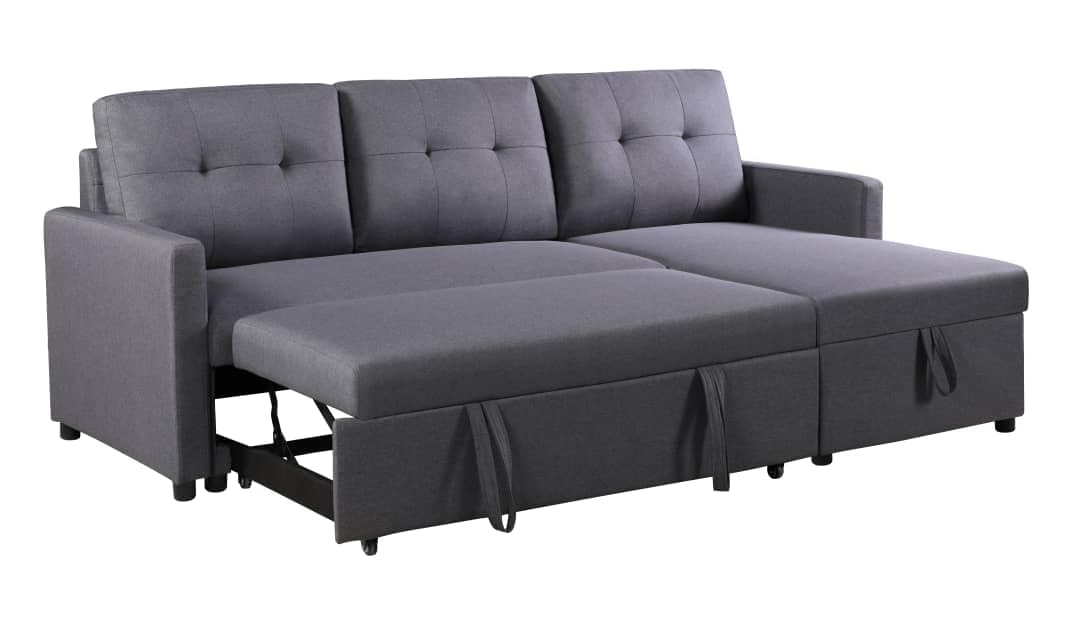 S & S Saldos y Stocks Sofa Cama Chaise Longue Kathe 205cm, Gris