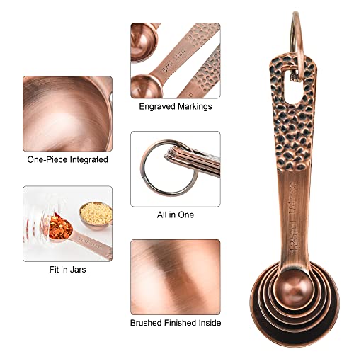 Kalsreui Copper Measuring Cups and Spoons Set, Stainless Steel Measuring Cups and Spoons Set for Baking and Kitchen, Measuring Cups Set with 3/4 Cup Measuring Cup by Kalsreui - Image 6
