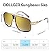 Dollger Square Aviator Polarized Sunglasses for Men Fashion 70s Disco Sun Glasses Cool Designer Sunglasses Shades