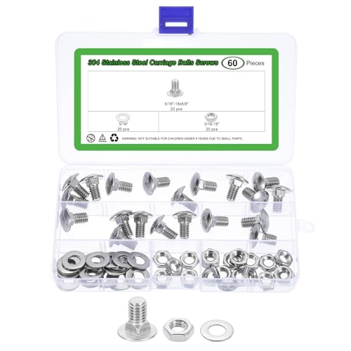 Pernos de carro anti-giro uxcell para ensamblajes estables de madera y metal con acero 304