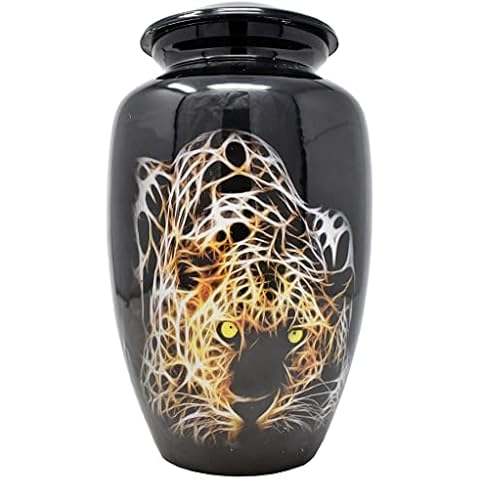 Cremation Urn Adult Large Urn for Human Ashes - A Lovely Sharing Tokens to Remember Your Love One Lost 10 Inches I 200 lbs Storage Capacity (PANTHOR Black) Cover