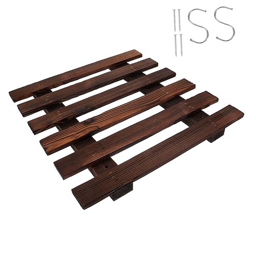 BESPORTBLE Supporto Per Fioriera Da Parete in Legno, Scala Portavasi Sospeso Per Balcone e Giardino, Decorazione Murale Resistente e Facile Da Installare Per Interni Ed Esterni