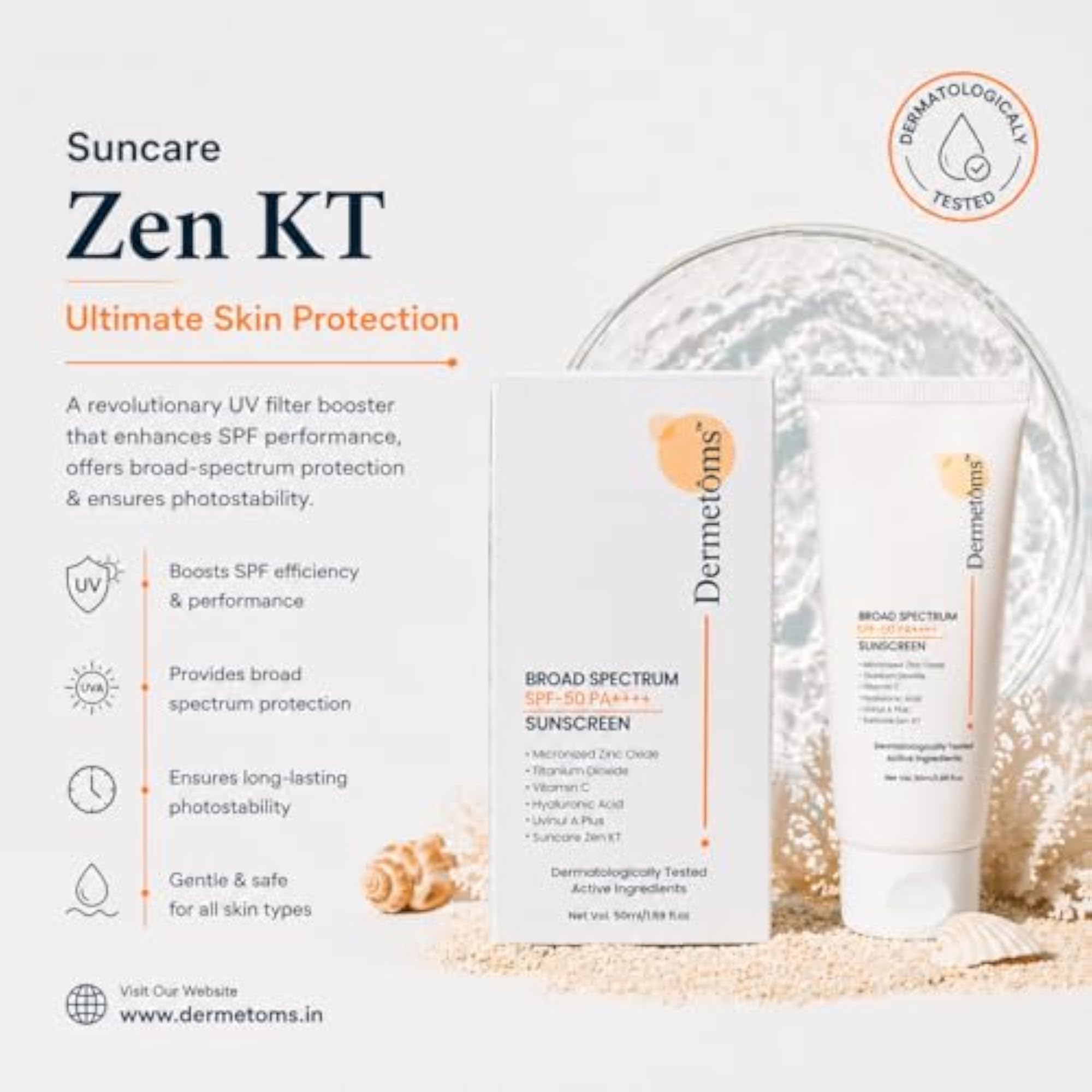 Sunscreen SPF 50 PA++++, Non-Greasy & Lightweight