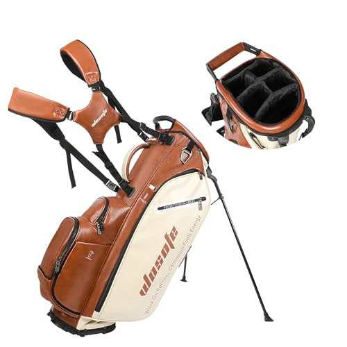 WOSOFE PU Golf Stand Bag with 6/14 Way Top Dividers