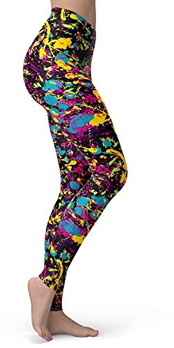 Image of sissycos Women's 80s Leggings Neon Artistic Splash Printed Pants