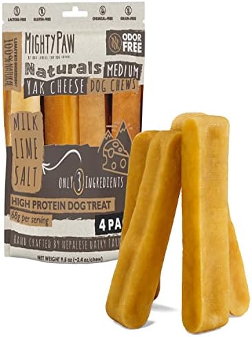 Mighty Paw Yak Cheese Chews for Dogs - All-Natural Long Lasting P...