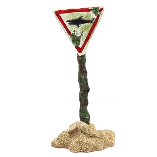 Aquarium Decor,White Shark Warning Sign Ornament Decoration for Aquarium Fish