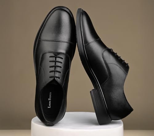 Image of LOUIS STITCH Jet Black Lightweight Derby Shoe | Formal Shoes for Men | LSFXCTJB | UK-7