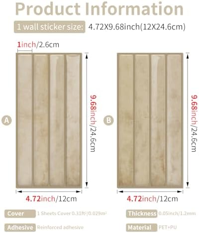 24 piece 3D smart backsplash tiles peel and stick for kitchen bathroom vanity RV decor,adhesive marble backsplash stickers stick on wall tiles - 5