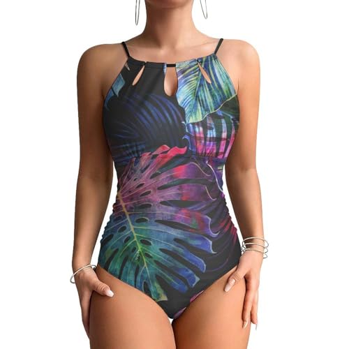 Swimsuit monokini femme gainant pour masquer les rondeurs à la plage