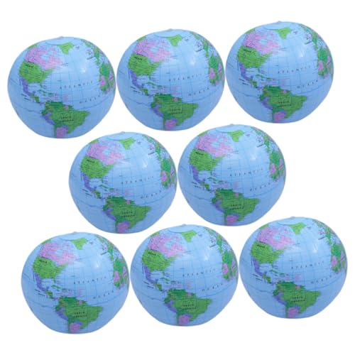 BESPORTBLE 8pcs Inflatable Beach Globe Shaped for Pool Party Fun Educational Safe and for Summer Activities and Outdoor Games
