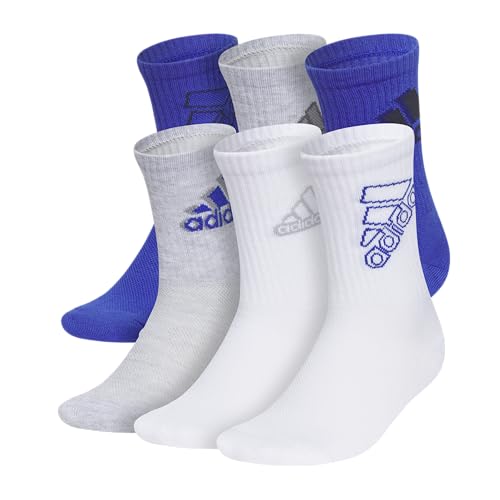 Image of adidas Kids Athletic Cushioned 6-Pack Crew (Little Kid /Big Kid /Adult)