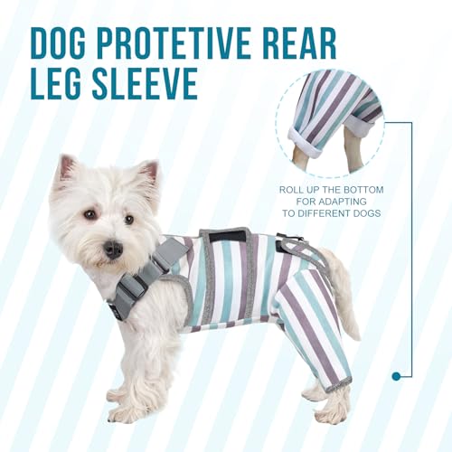 Image of Arblina Dog Recovery Suit, Adjustable Rear Leg Sleeve to Stop Licking Wounds for Male Female Dogs, Surgical Clothing for Neuter Spay Protective as Cone Alternative After Surgrey