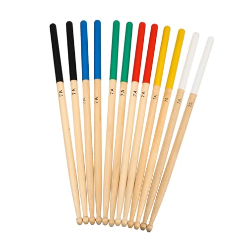 6 Pares de Baquetas Clásicas de Arce, Antideslizantes y Ligeras para Principiantes, Bandas Juveniles y Percusión miniatura 1