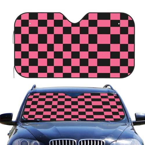 Pare-brise rose et noir style échiquier pour petites camionnettes