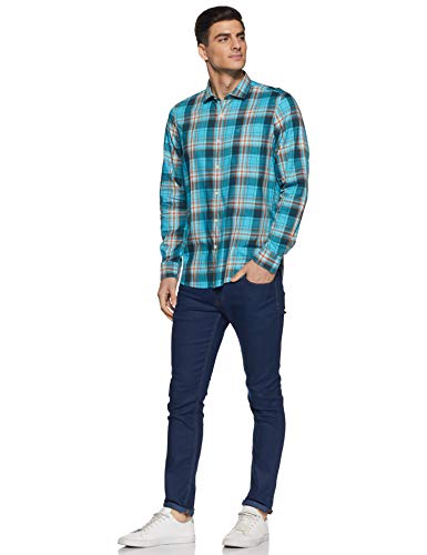 Image of blackberrys Men's Checkered Slim fit Casual Shirt