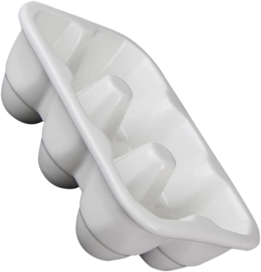 Porcelain Egg Storage Holder for Refrigerator 6-Grid Egg Tray Organizer for Kitchen and Fridge