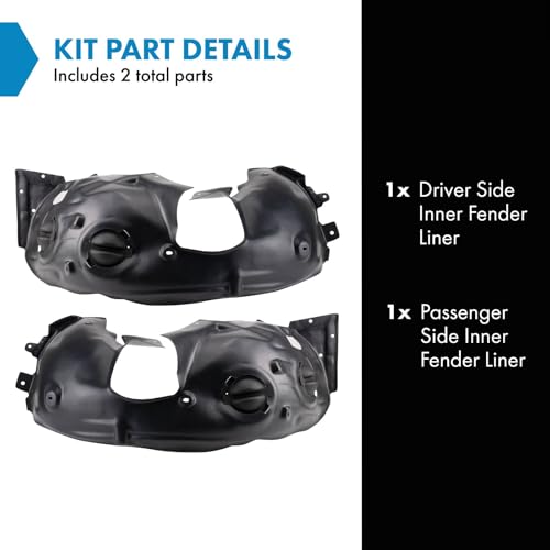 Image of TRQ Driver and Passenger Side Inner Fender Liner Set Compatible with 2009-2015 Mini Cooper Convertible 2011-2014 Clubman Wagon 2012-2015 Cooper Roadster Coupe