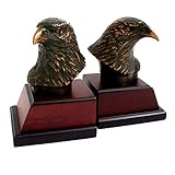 Bey Berk Cast Metal Bronze Finish Eagle Head Bookends