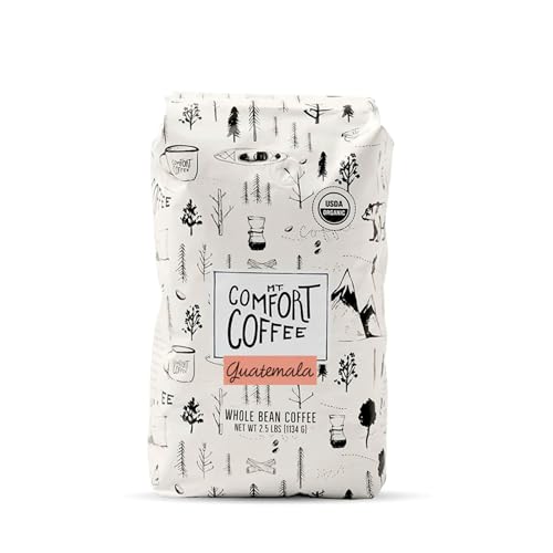 Image of Mt. Comfort Coffee Organic Guatemala Whole Bean Coffee, 2.5 lb Bag, Medium Roast, Single Origin Arabica, Smooth Chocolate Notes, Fresh Roasted Specialty Coffee