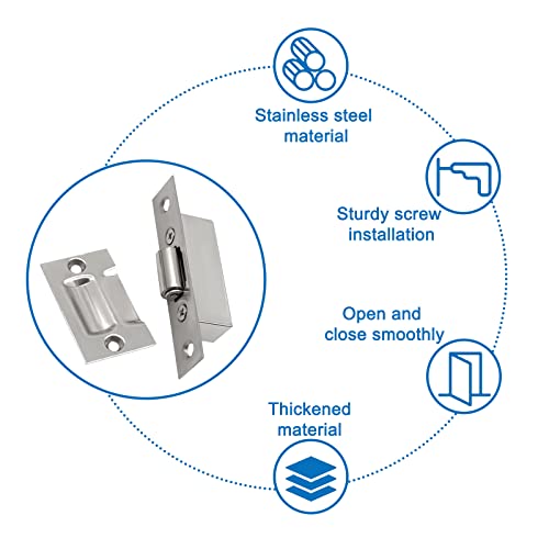INCREWAY 1 Set verstellbarer geräuschloser Rollenschnäpper Türkugelschnäpper mit Schließblech für Schranktür