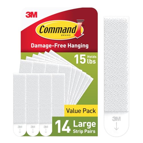 Command 15 lb Large Picture Hanging Strips 28 Pairs (56 Strips), Damage-Free Hanging Picture Hangers, No Tools Wall Hanger for Home Decor, White Adhesive by Command - Image 8