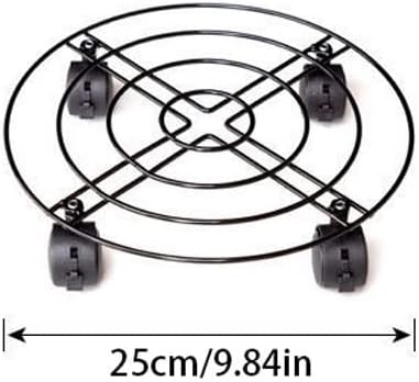 Round Plant Caddy Heavy Metal Planter Stand Plant Roller Base Plant Cart Mobile Tray for Home Living Room Plant Display (Color : Copper, Size : 25cm)