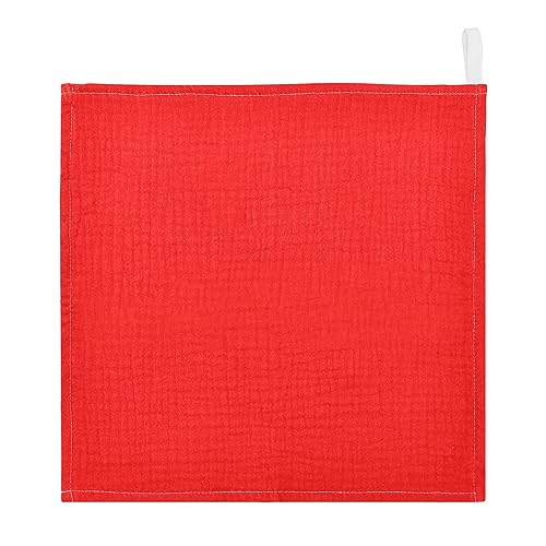 Image of YETTASBIN Red Solid Color Muslin Baby Hand Washcloths, Soft Cotton Bath Face Towel, 4 Layers Extra Absorbent Feeding Burp Cloth for Newborn Infant Sensitive Skin, 3 Pack