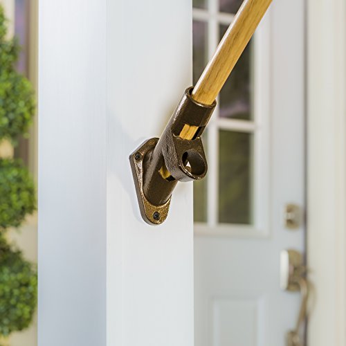 Evergreen Flag Bracket Two-Position 45 and 90 Degree | Cast Iron | Bronze| Hardware Incl | Outdoor Home | Residential or Commercial | Pole - Not Included