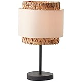Brilliant Lampada da tavolo Waterlilly 45 cm nero/naturale/bianco, tessuto/giacinto d'acqua/metallo, 1x A60, E27, 60 W