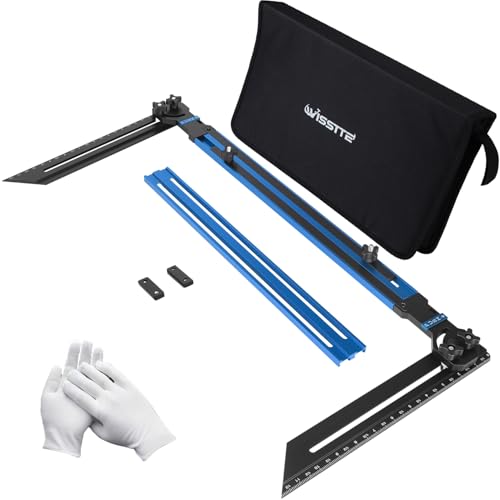 WISSTTE Stair Tread Template Tool,Upgrade All-Aluminum Measuring Tool for accurately Measuring The Length, Width, Depth, and Angle of Stair treads，Suitable for Various Layout Projects