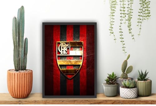 Quadro Decorativo Futebol Mengo Moldura Preta