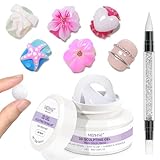 MIZHSE Weiß 3D Skulptur Nail Gel 30G 3D Gel Nail Art für Modellierung, Weiß Skulptur Nagel Glue Non Stick Hand, Rhinestone Glue für Nails Art mit Silikon Nagel Pinsel, DIY Maniküre Werkzeug 30g 1PC