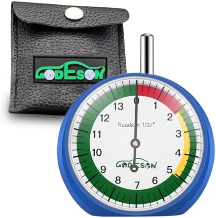 GODESON Dial Type Tire Tread Depth Gauge 88703 Professional for Motorcycle, car,Truck and Bus