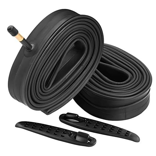 FANSPRO 2 Pack 700 x 35-43c Road Bike Inner Tubes, 48mm Schrader Valve Premium Quality Butyl Inner Tube with 2 Tire Levers