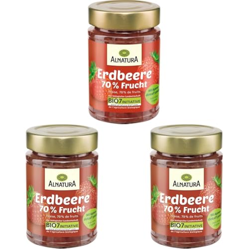 Alnatura Bio Aufstrich Erdbeere 70%, 200 g (Packung mit 3)