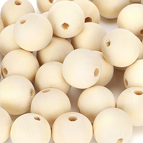 Perles en bois de 25mm à trou large pour création macramé et bijoux