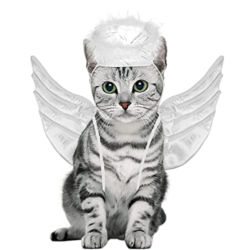Balacoo pet halloween costume- pet angel wings devil white wing for dog cat rabbit piggy (white) 1 Balacoo pet halloween costume- pet angel wings devil white wing for dog cat rabbit piggy (white)