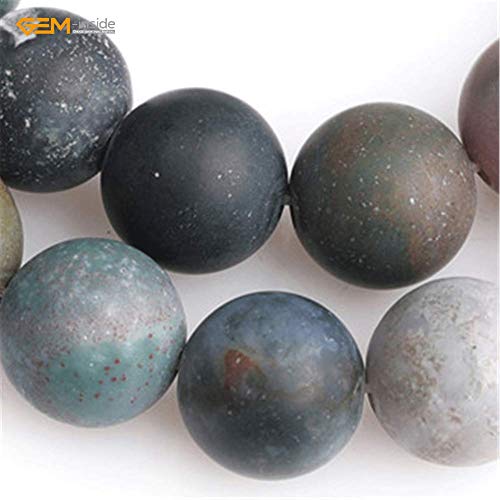 SHGbeads 12mm Frost Matte Multicolor India Agate Semi Precious Gemstone Round Loose Beads for Jewellery Making DIY Handmade Craft Supplies 15" - Image 3