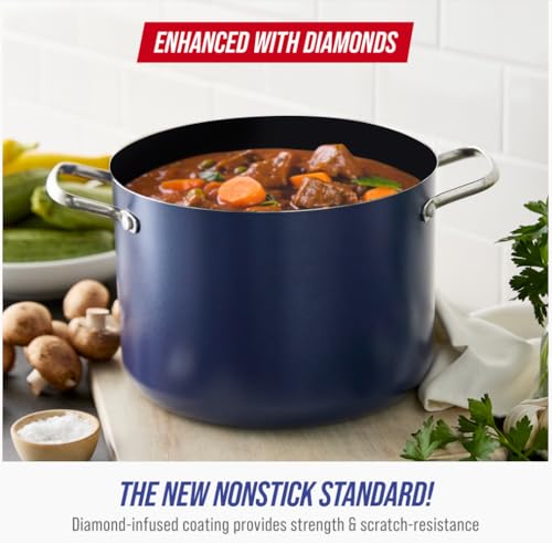 Blue Diamond CC008867-001 8-Quart Stockpot With Lid, Diamond Infused Pfas-Free Ceramic Nonstick thumb #1