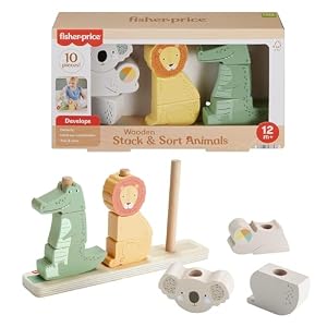 Jeu d'Animaux à Empiler et Trier en Bois Fisher-Price