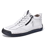 Trachten Herren, Herren Schuhe Sommer, Lässige Slipper Obermaterial Bequeme Wanderschuhe für Den Alltag Mit Seitlichem Reißverschluss Perfekt Zu Jeans Freizeithosen (Brown 42)