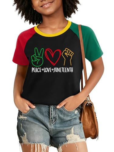 Juneteenth Shirts for Kids Boys Girls 1865 Juneteenth T-Shirts African American Freedom Tee Tops 5-14Y